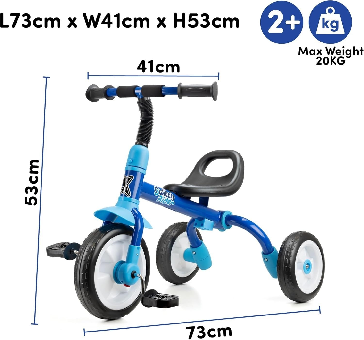 5 in 1 Kids Balance Bike Trike Foldable Adjustable Toddler Age 2-5