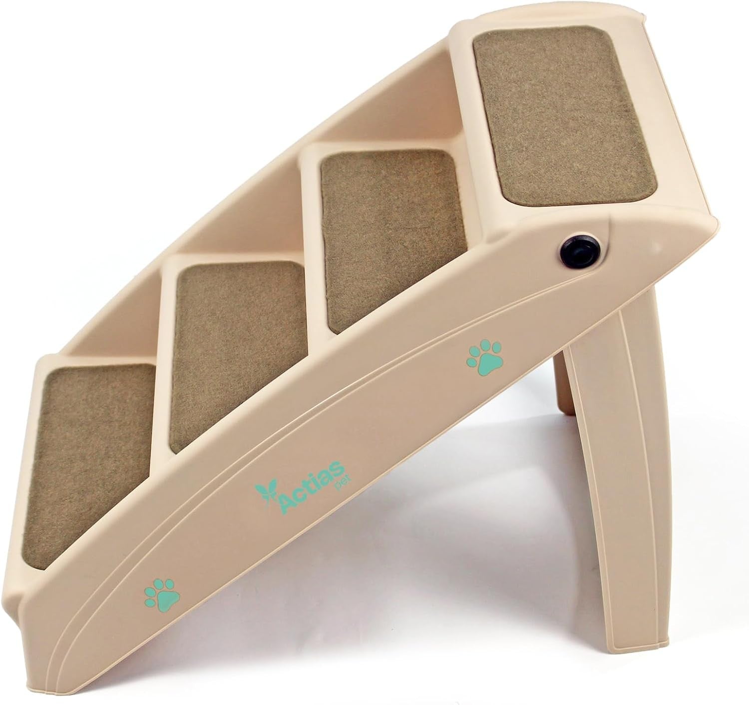 Beige 4 Step Dog Stairs Non Slip Pet Steps for Bed Sofa Car Access