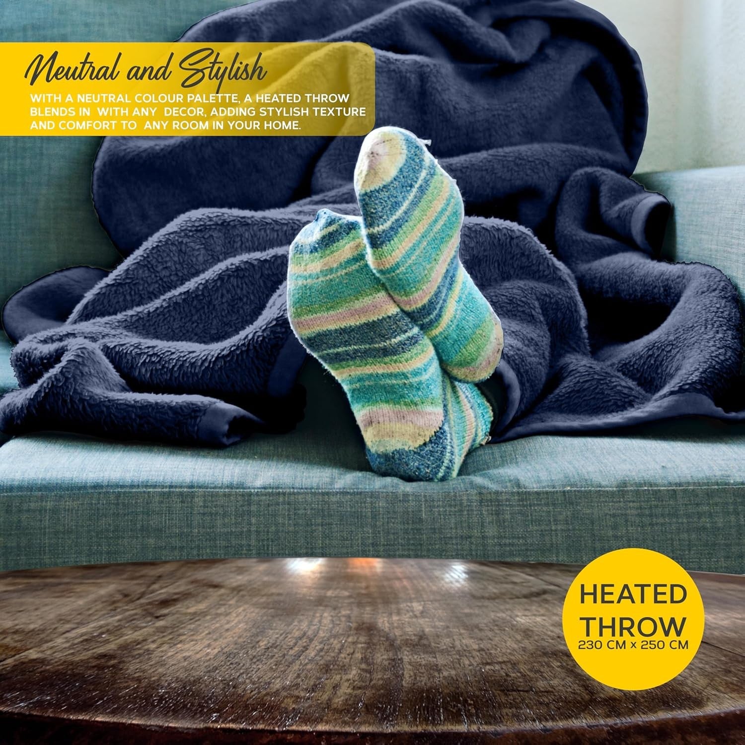 Electric Heated Throw Blanket King Dual Control Sherpa Fleece 230x250cm