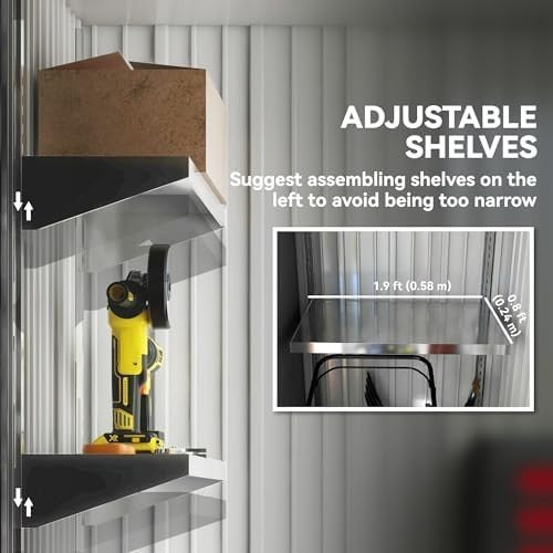 5x3FT Small Metal Garden Shed Lean-To Outdoor Storage House Lockable