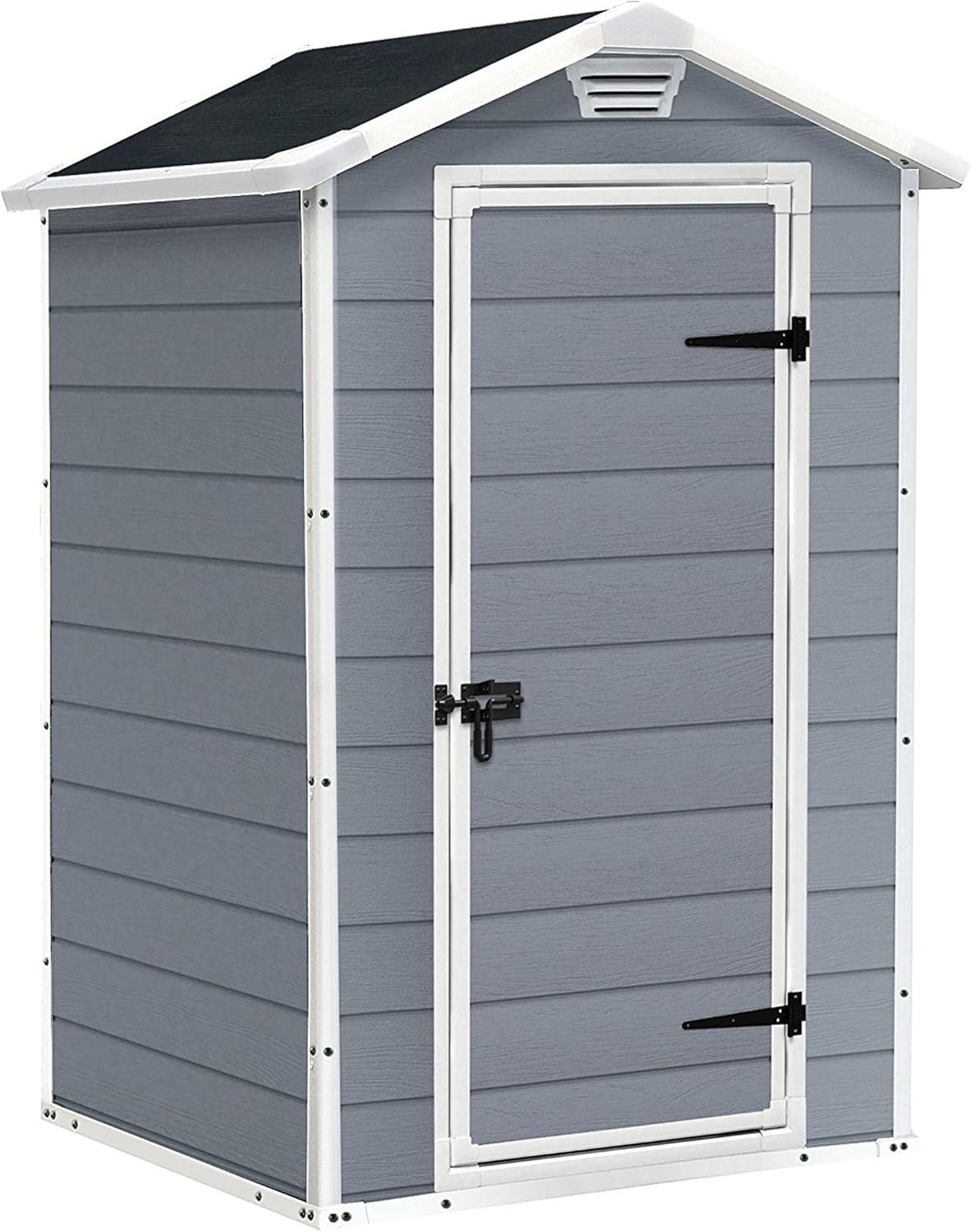 Outdoor Plastic Garden Shed with Floor & Lock Option Weatherproof Storage 4x3ft