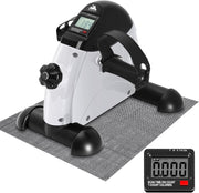Under Desk Pedal Exerciser with Handle LCD Adjustable Resistance