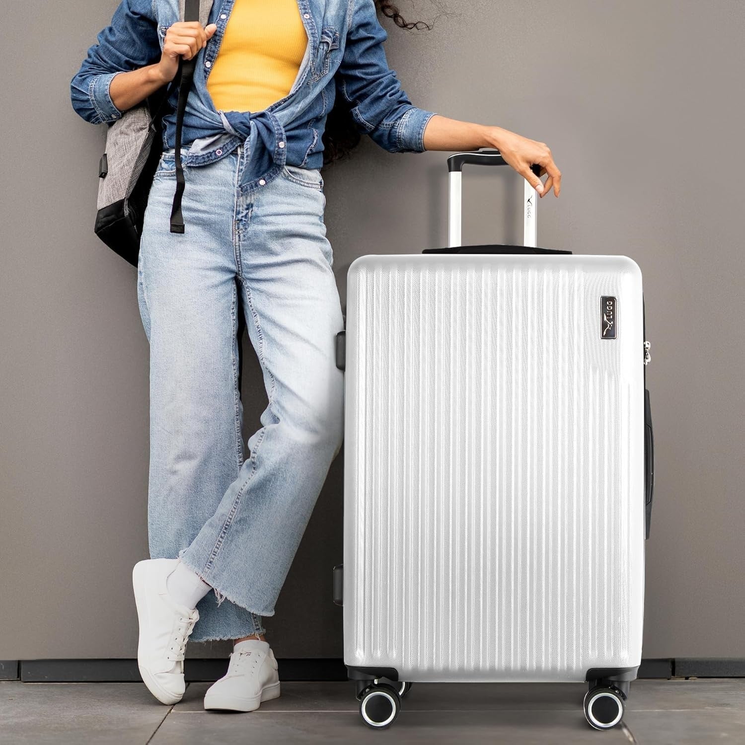 Extra Large 28in Check In Luggage ABS Hard Shell TSA Indent Lock Spinner