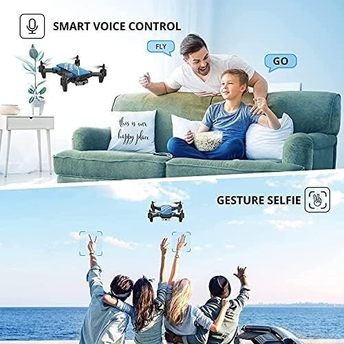 Mini Drone 720P HD Camera | Voice Control, 3D Flips, 2 Batteries, Gift for Kids