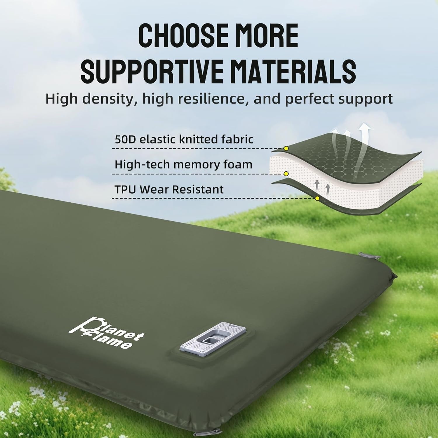 Self Inflating Camping Mat with Built-In Pump – Portable Air Mattress