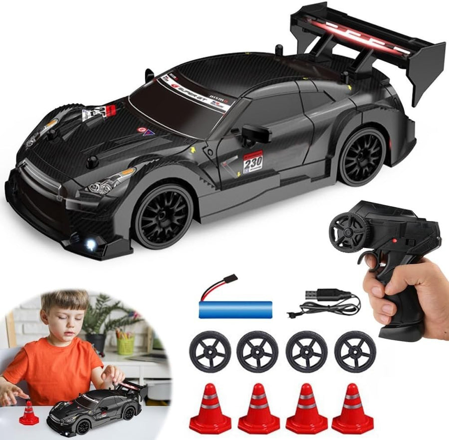 1:24 RC Drift Car 20KM/H 4WD Remote Control Racing Toy 2 Batteries LED Lights