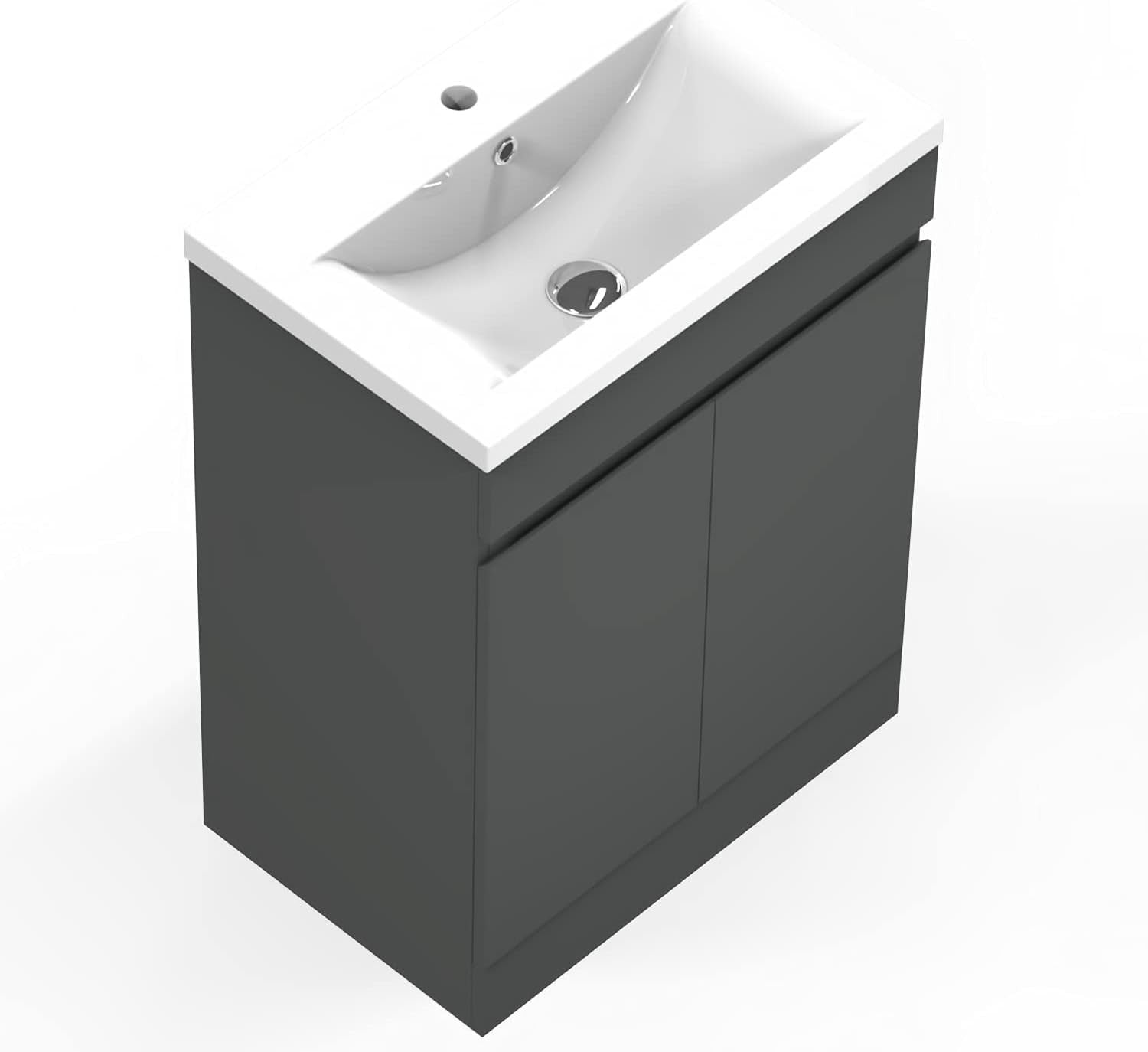 500mm Grey Bathroom Vanity Unit  Basin Floor Standing 2 Door Sink Cabinet