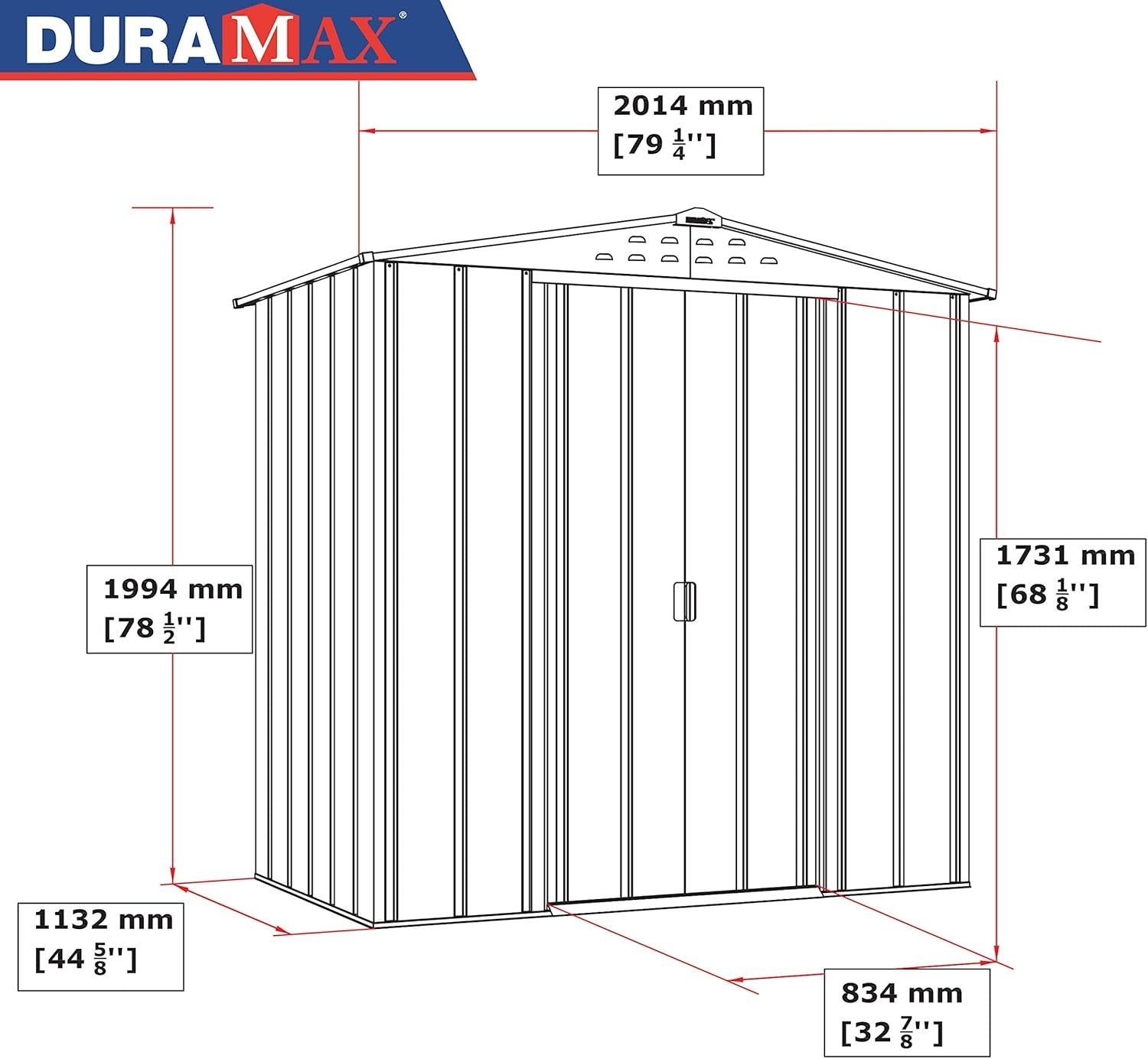Duramax 6x4 Outdoor Metal Garden Shed Anthracite Weatherproof Storage