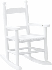 Kids White Wooden Rocking Chair with Waterproof Finish & Safety Design
