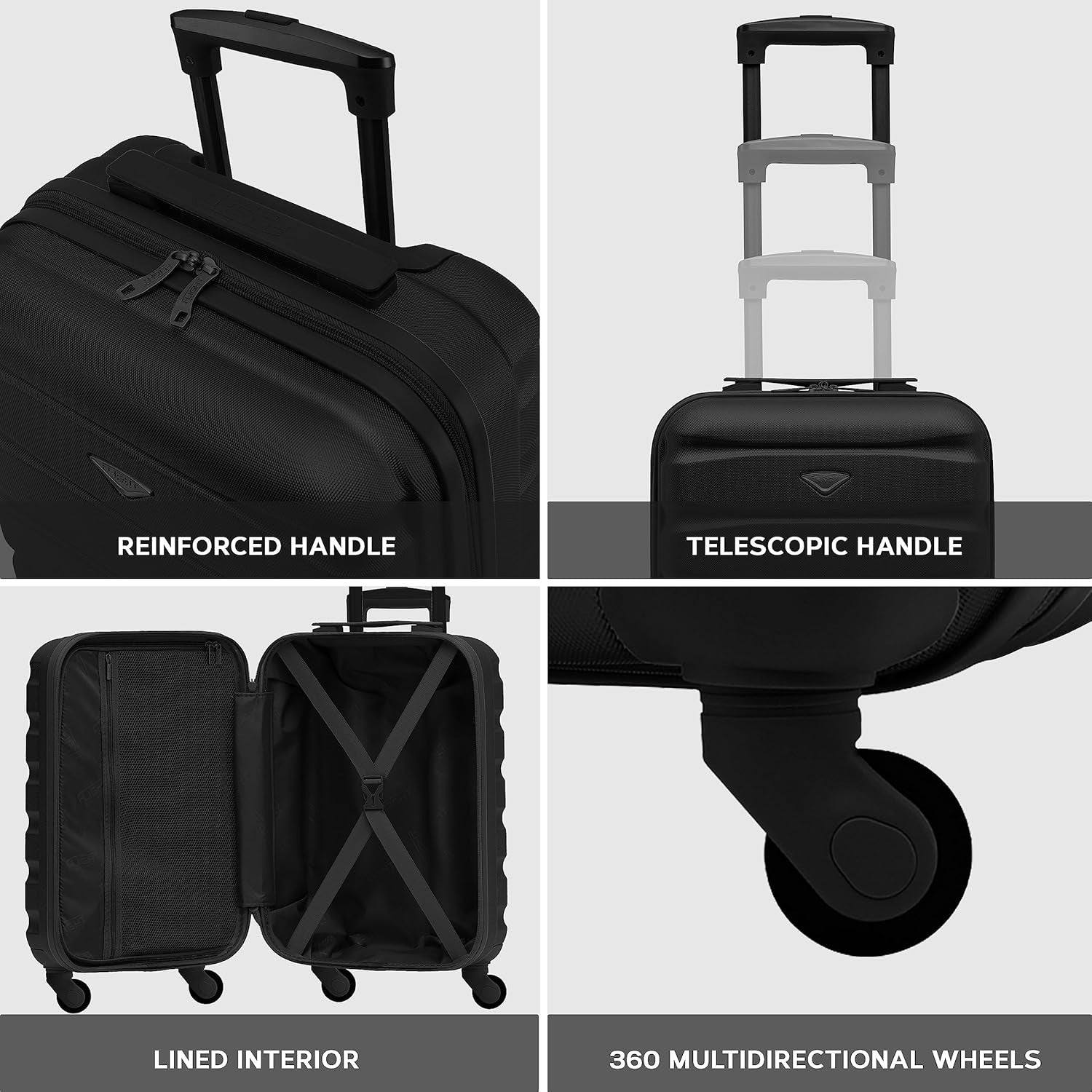 25” Medium Checked Suitcase Lightweight ABS Hard Shell 4 Wheels