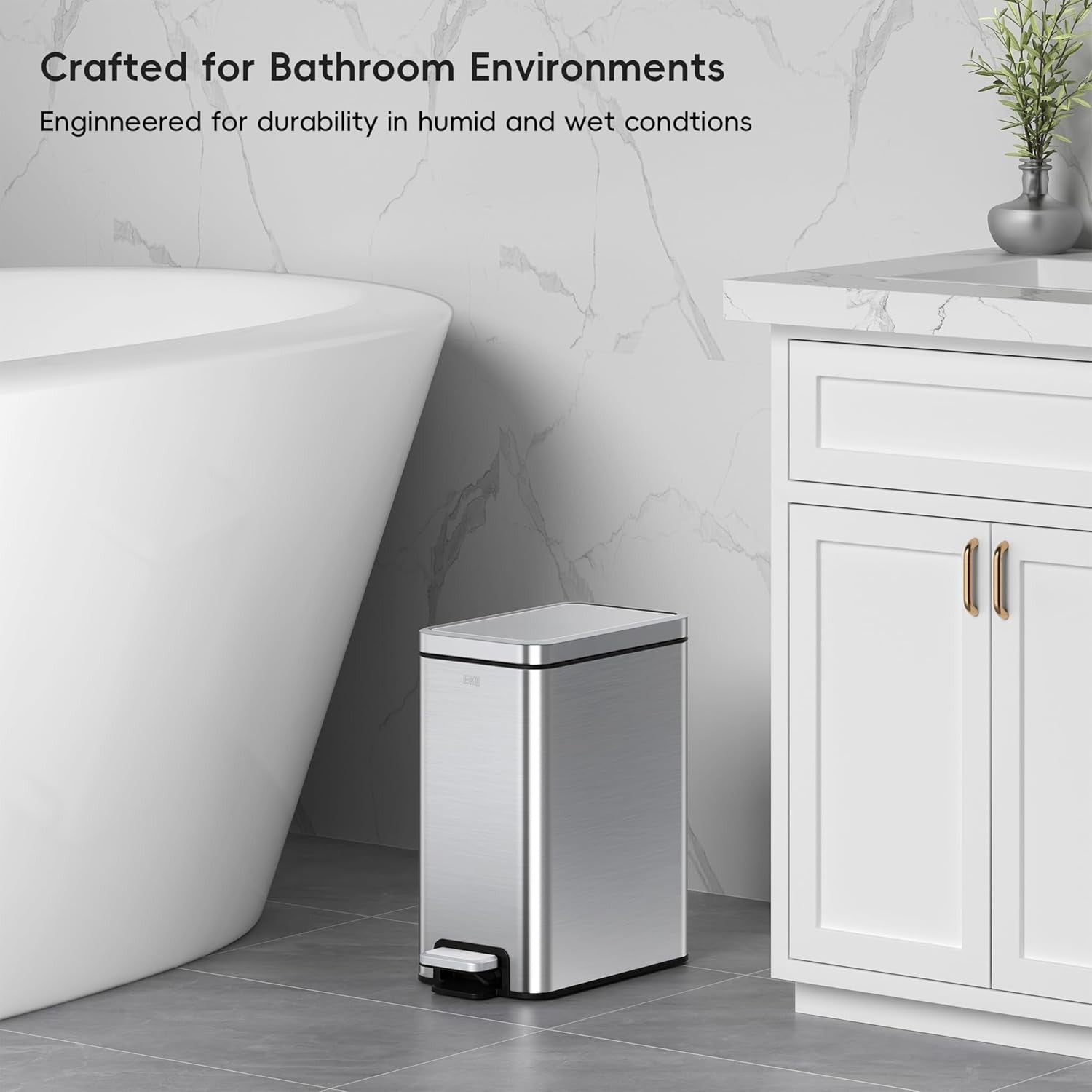 10L Slim Stainless Steel Pedal Bin – Fingerprint-Resistant Trash Can