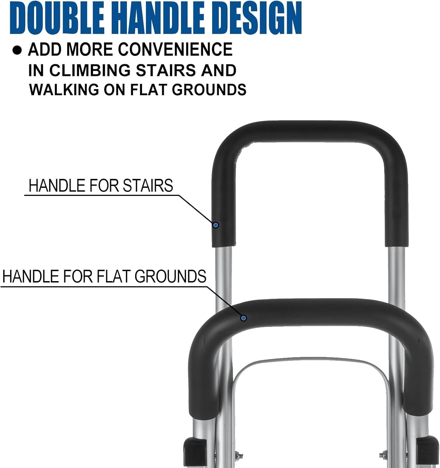 2 in 1 Aluminium Stair Climbing Hand Truck 650lb 6 Wheel Dolly