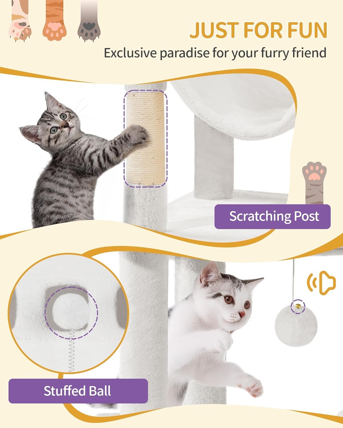 210cm Tall Cat Tree Tower Multi-Level Scratching Posts Condos Large