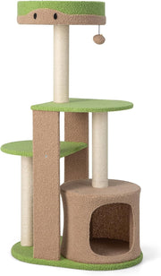 Brown Multi-Level Cat Tree with Condo Scratching Posts Climbing Tower 111cm