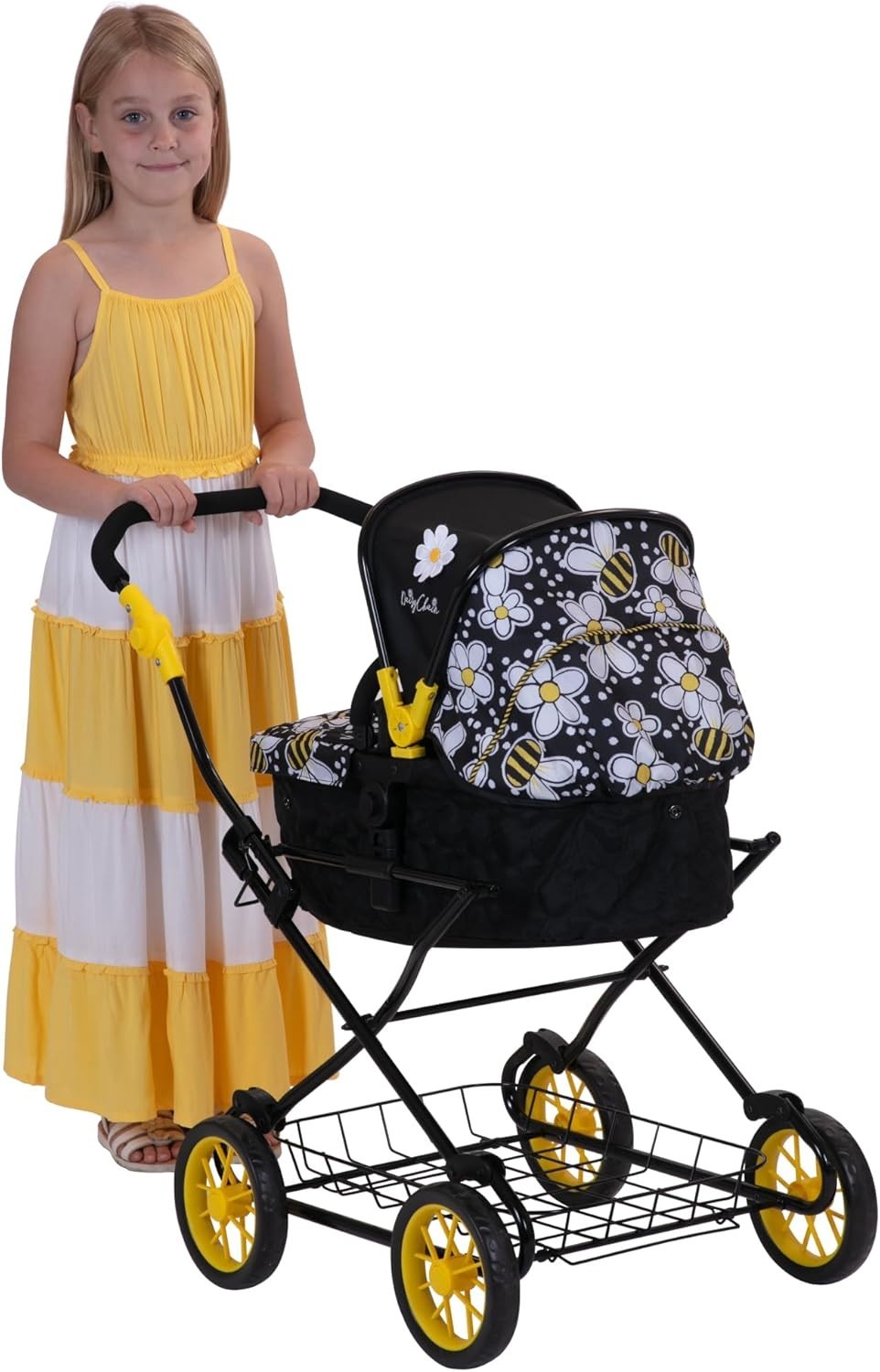 Travel System Doll Pram Tall Adjustable Handle Pushchair Kids 5–9Y