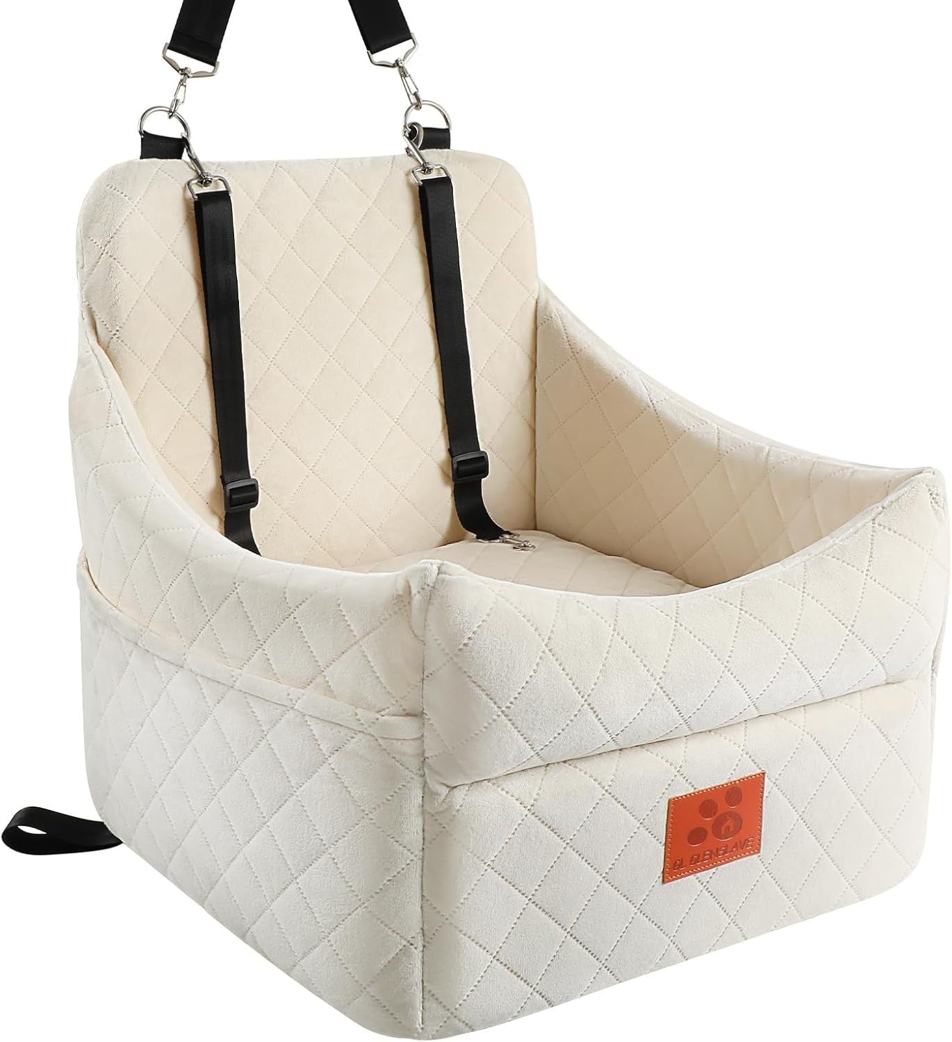 Elevated Memory Foam Dog Car Seat Washable Booster Bed Up to 35lbs