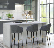 Furneo Kitchen Island with Storage, 2 Drawers & 2 Doors White Marble 170x68cm
