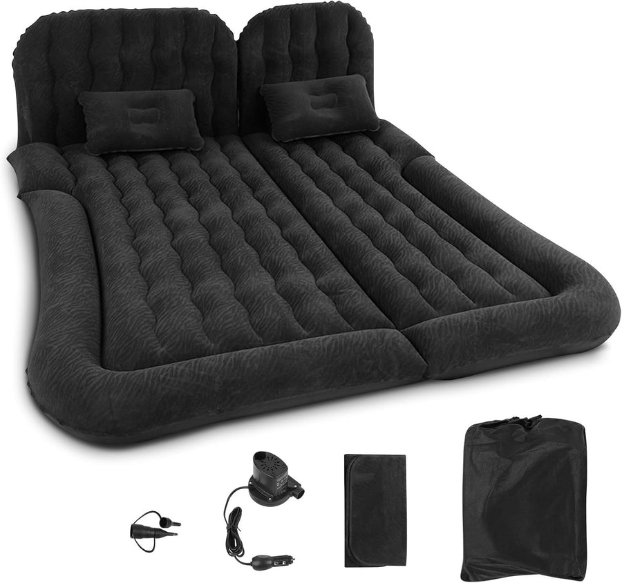 Inflatable Car Air Mattress 174×126CM PVC Flocking Travel Bed