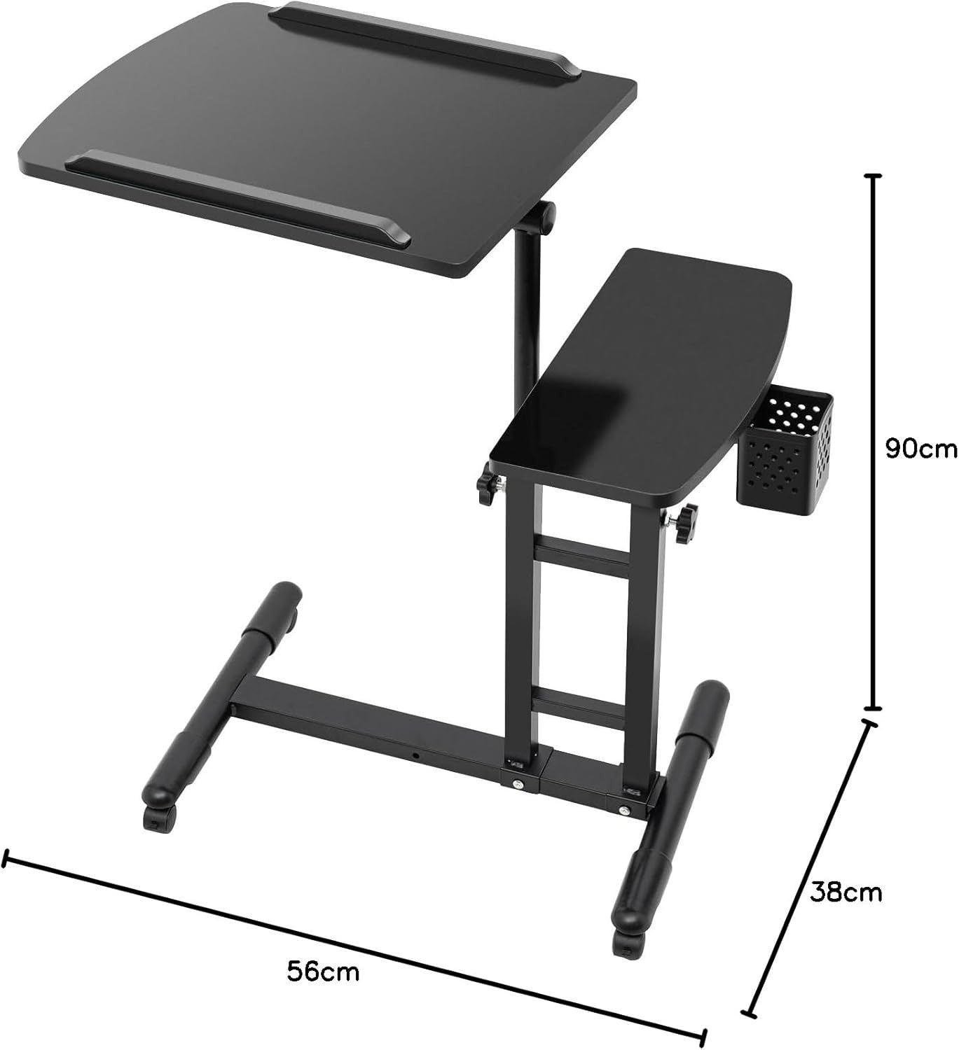 Tattoo Workstation Adjustable Mobile Stand Dual Desk Tray Arm Rest