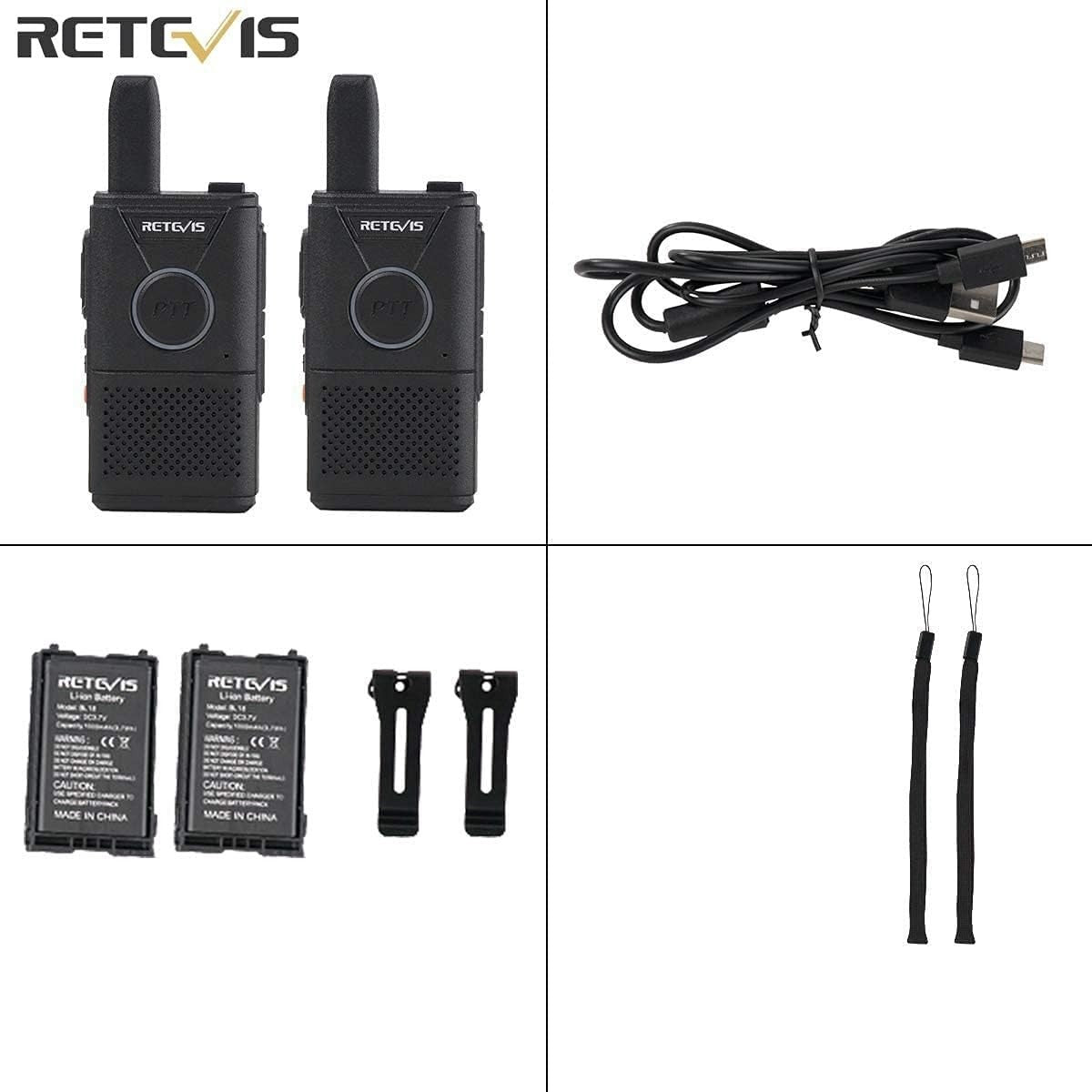 PMR446 Walkie Talkies 2 Pack Long Range Mini VOX Rechargeable Radio