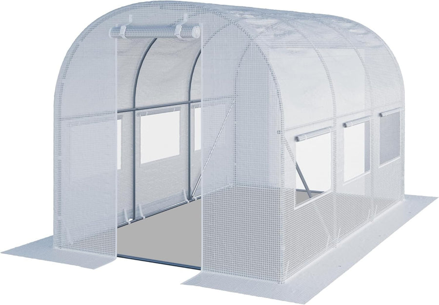 Compact Polytunnel Greenhouse 2x3m UV Resistant PE Cover with Windows
