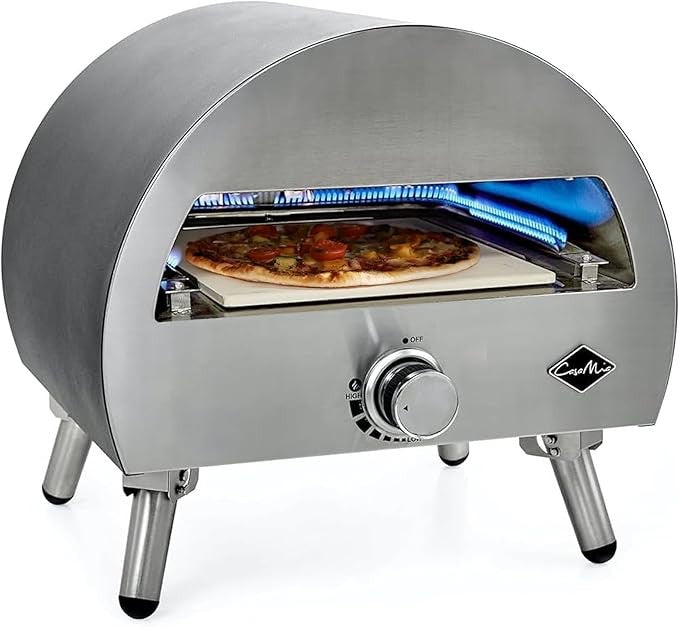 12" Outdoor Gas Pizza Oven Stainless Steel Portable Quick Heating