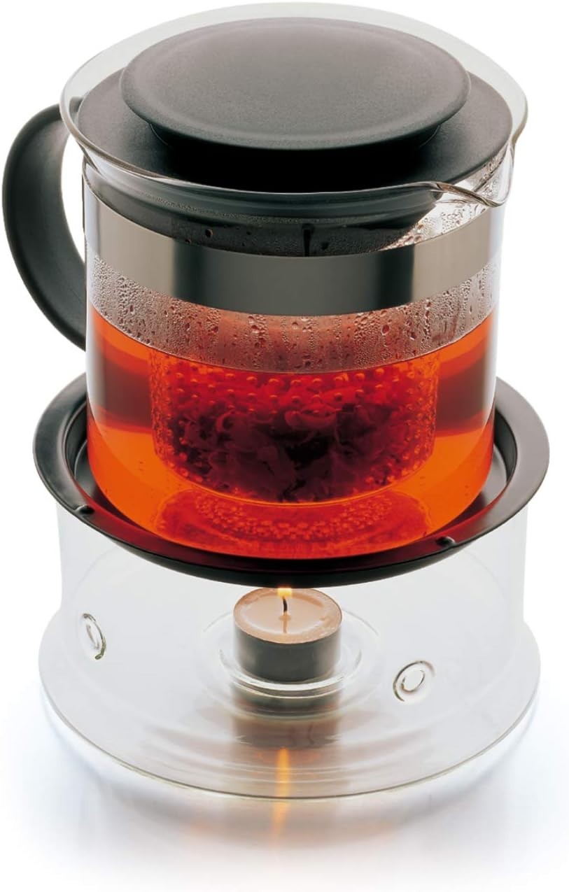 1.5L Glass Teapot with Filter 12 Cup Tea Pot Dishwasher Safe Black