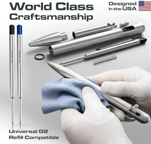 Titanium Bolt Action Ballpoint Pen Luxury Gift Black
