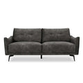 3 Seater Sofa Steel Grey Velvet | Modern Tufted Couch | Metal Legs UK