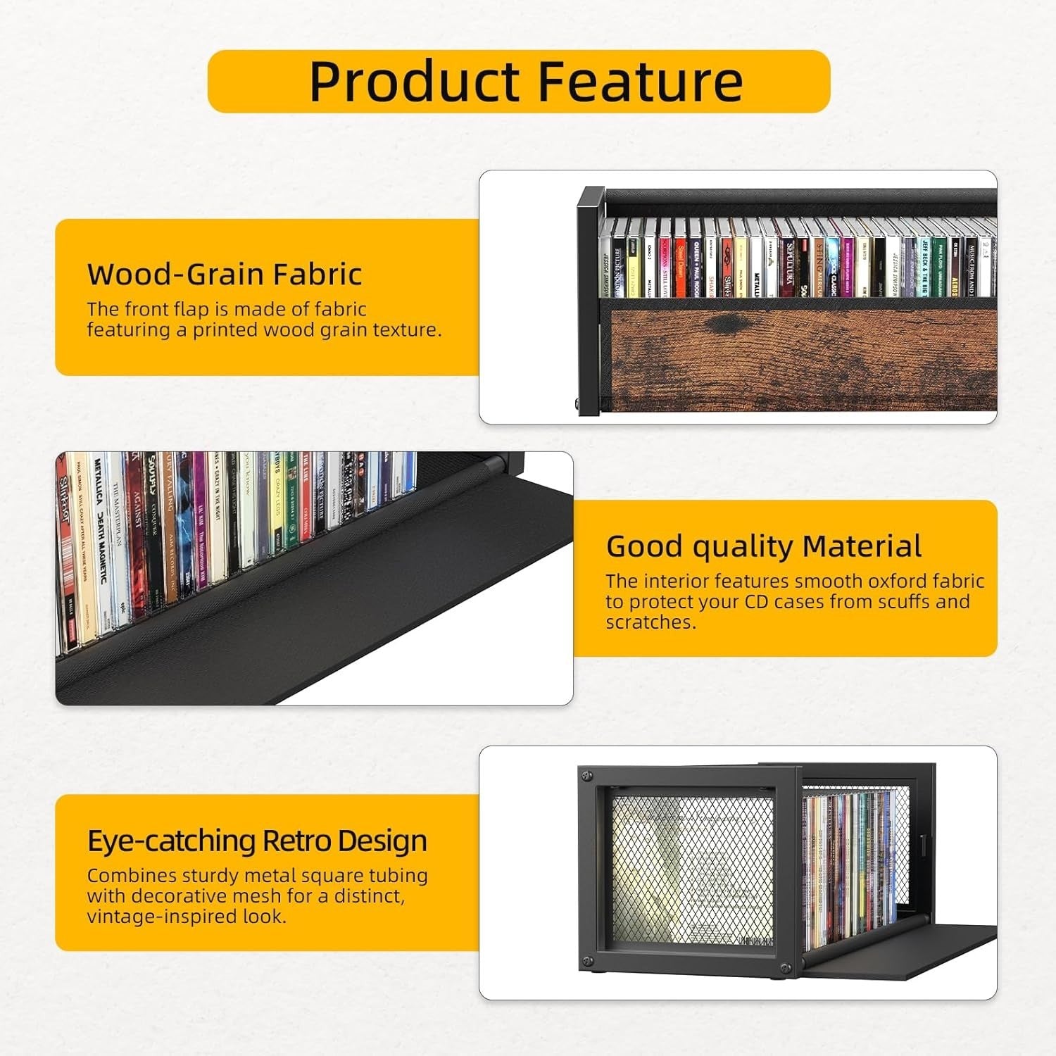CD Storage Case Holder Rack Shelf Organizer Display Stand Holds 40 CDs Brown