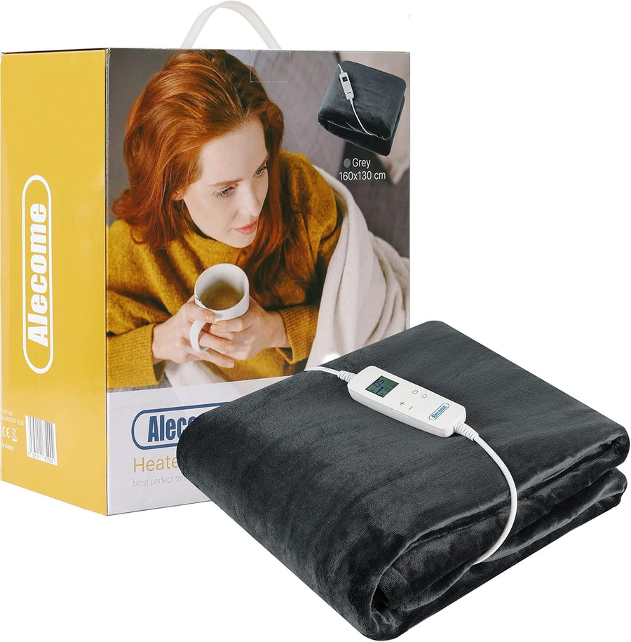 Electric Heated Throw Blanket 10 Heat Settings Digital Washable 160x130