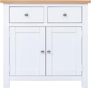 White Oak Sideboard Cabinet 2 Drawer 2 Door Storage Unit Cupboard 75cm