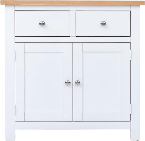 White Oak Sideboard Cabinet 2 Drawer 2 Door Storage Unit Cupboard 75cm