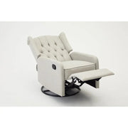 Grey Recliner Armchair Swivel Wing Back Lounge Chair with Footrest Seat