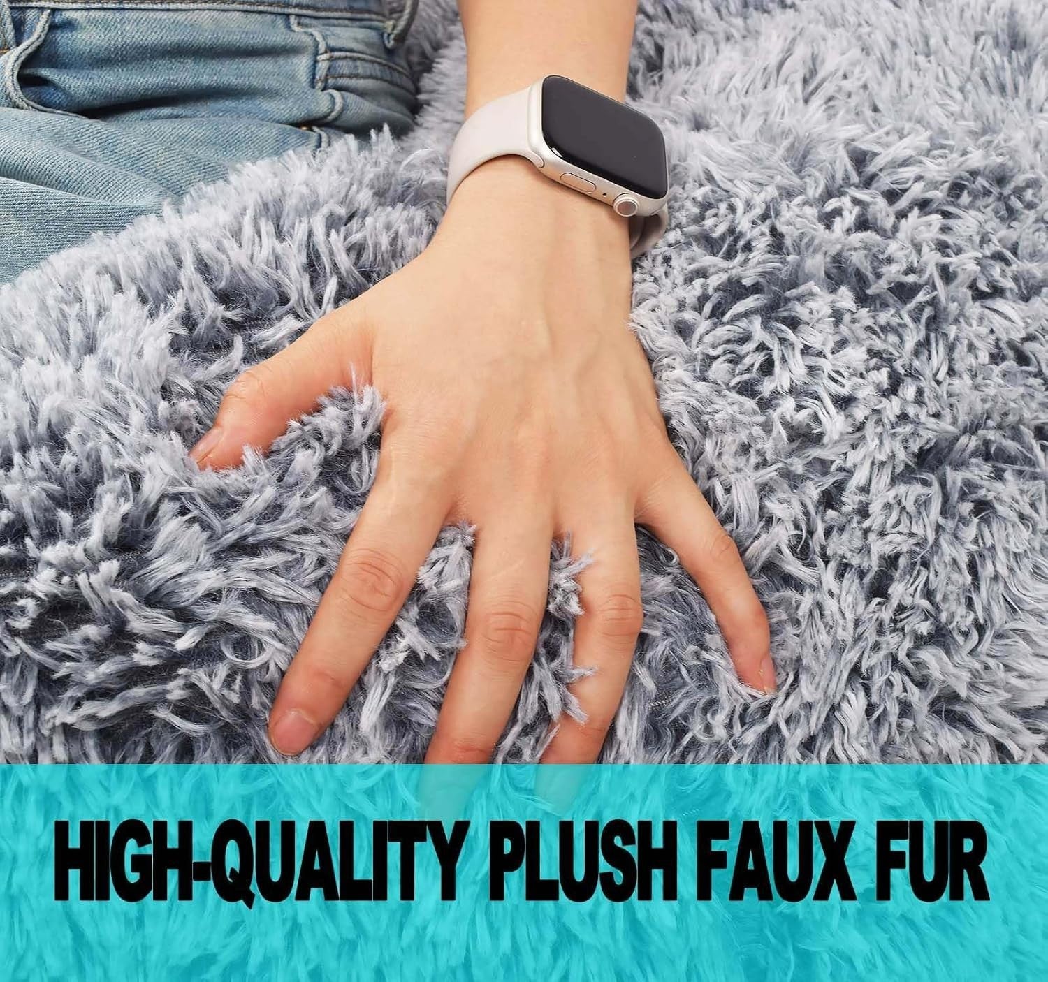 Ultra Soft Faux Fur Bean Bag Chair Cover Storage for Kids Teens Plush Toys