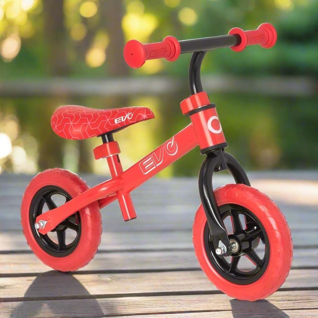 Kids Balance Bike Adjustable Seat Handlebar Training Bike Red Age 2+