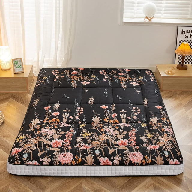 Thick Folding Japanese Floor Futon Mattress | Breathable Guest Lounger Bed