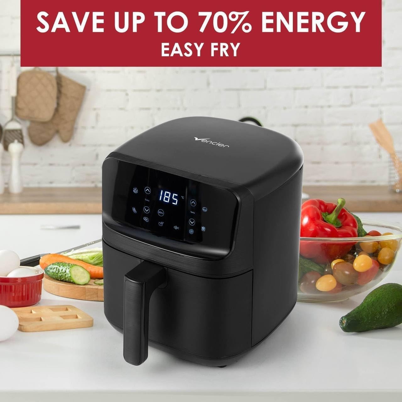 4.2L Digital Air Fryer 1500W Oil-Free Cooker 10-in-1 Touchscreen Rapid Air