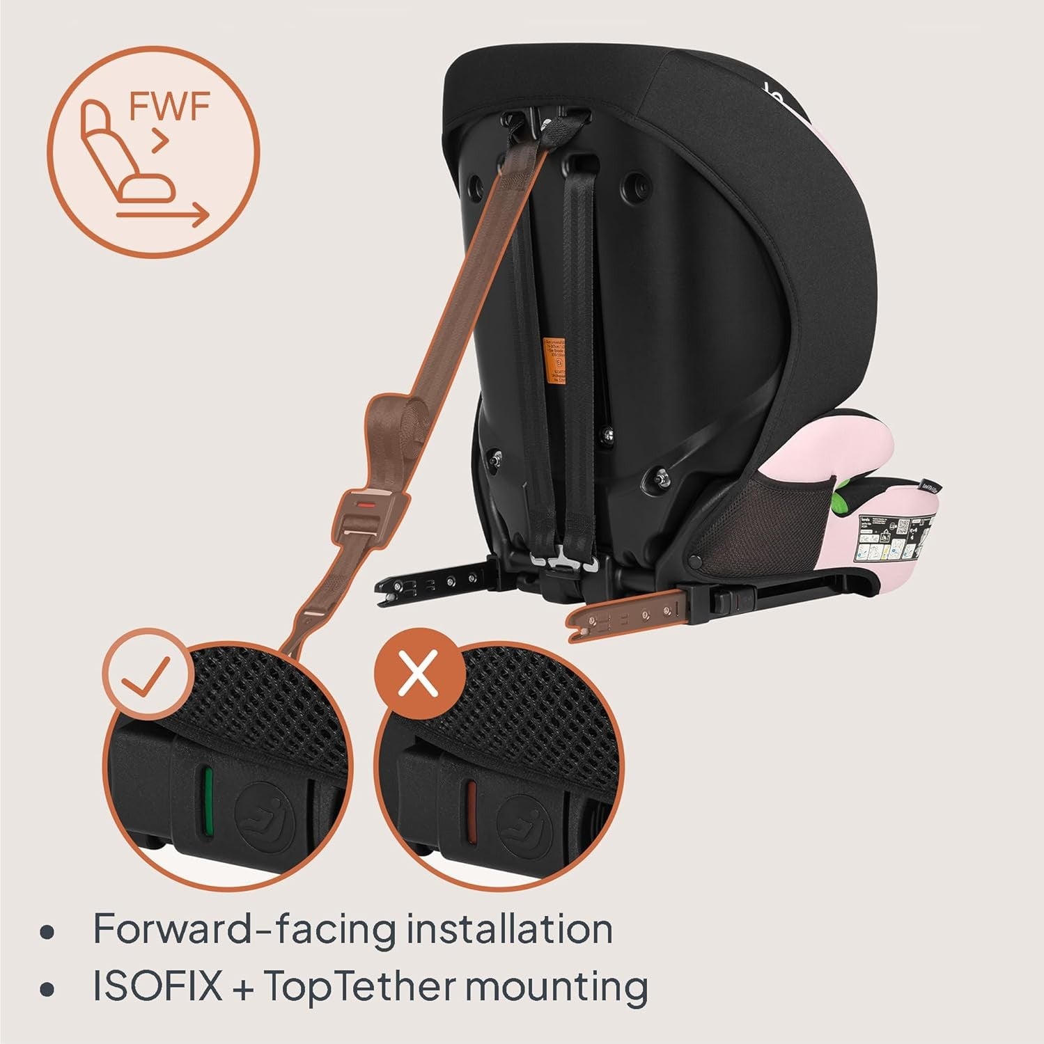 ISOFIX Child Car Seat 12 Months–12 Years Side Impact Adjustable Headrest