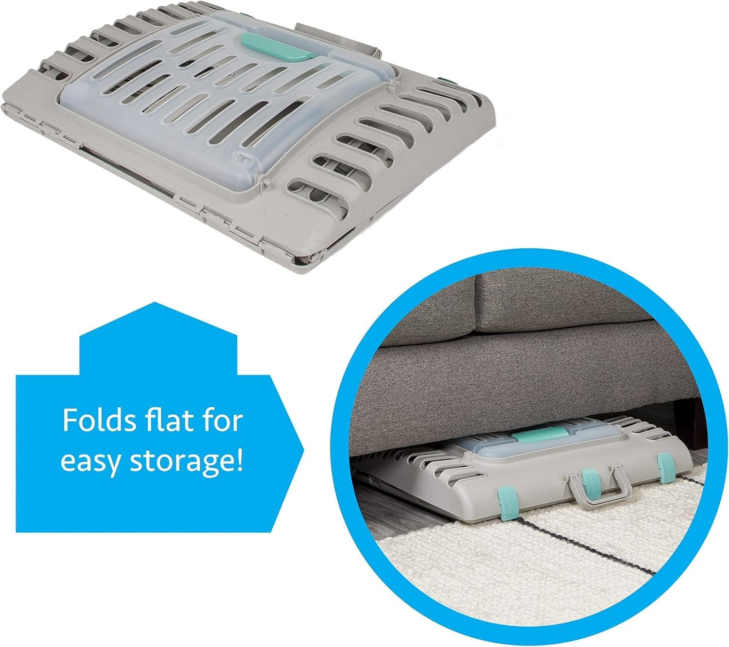 XL Collapsible Cat Carrier 58x47x43cm Foldable Crate + Washable Bed Travel