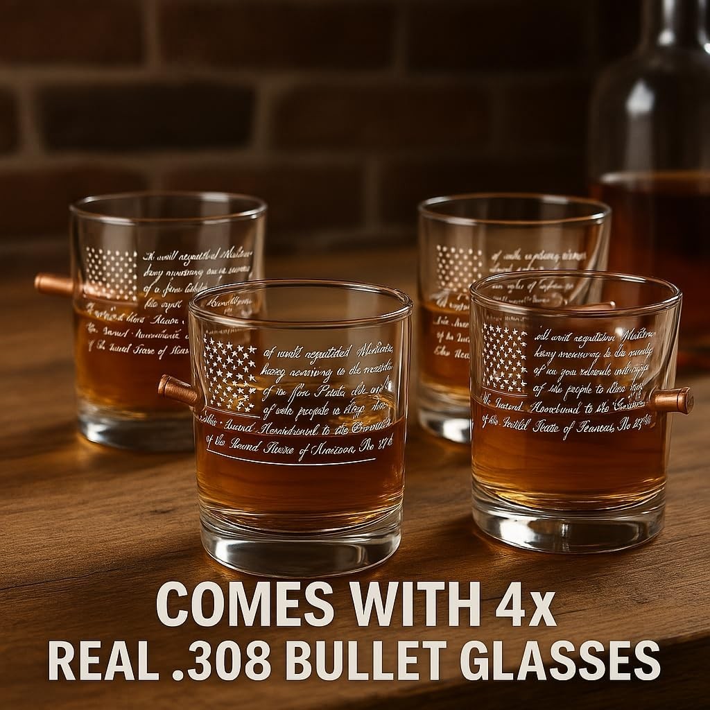 AR15 Style Whiskey Decanter Set with Glasses 1000ml Military Bar Gift