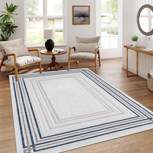 Washable Modern Area Rug 120x170cm Soft Touch Anti-Slip Living Room Carpet