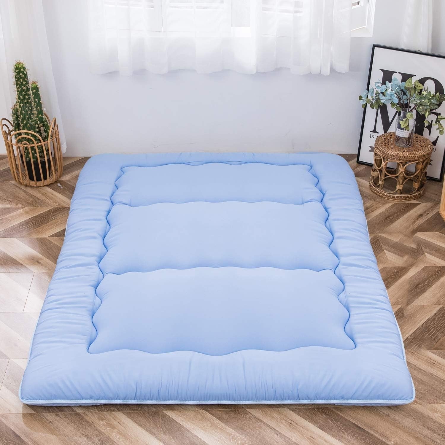 Dusty- Double Foldable Futon Mattress | Thick Tatami Sleep Pad, Portable Lounger