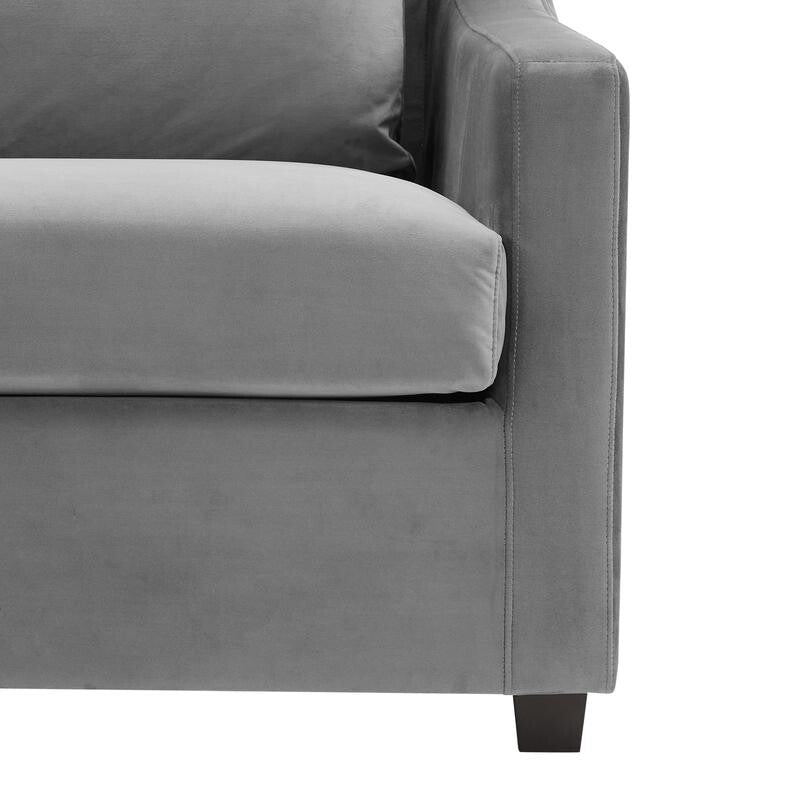 Grey Velvet Pull Out Sofa Bed with Mattress Small Double Guest Bed