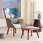 Soft Lounge Armchair with Ottoman, Comfortable Reading Chair for Living Room
