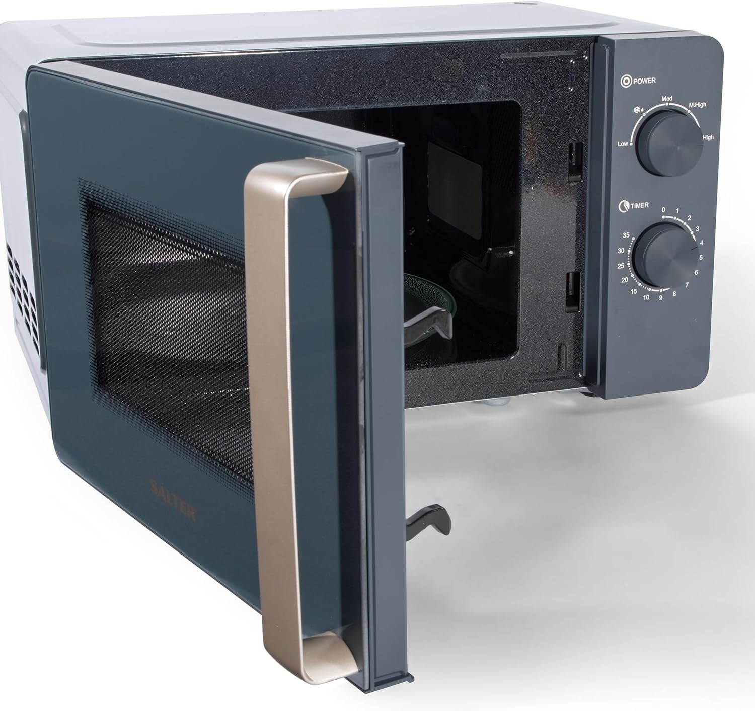 Salter 20L Microwave Oven 800W Solo Blue Grey with Canister Set