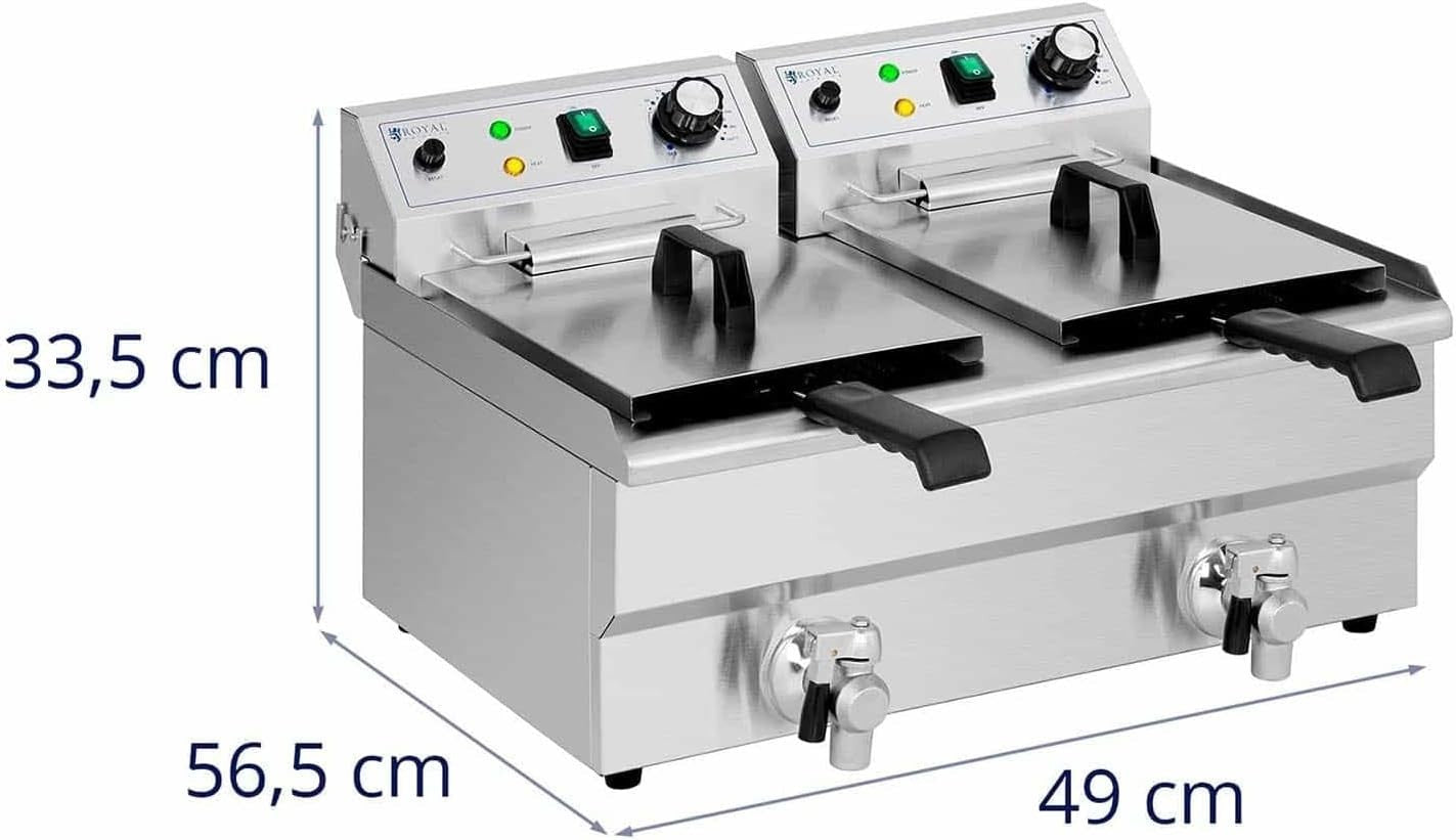 Commercial Electric Deep Fryer 2x9L Dual Tank 6000W Countertop