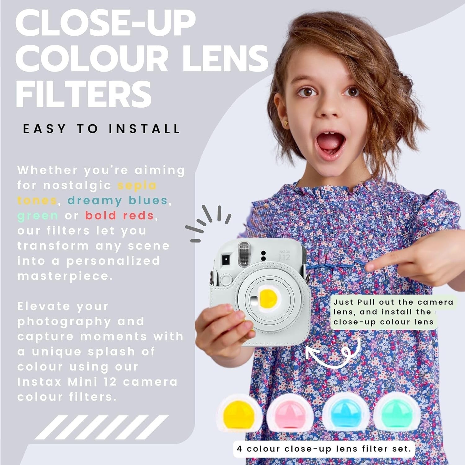 Instant Camera Bundle 40 Film Shots Case Album Filters Photo Kit