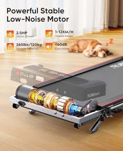 Foldable 6-in-1 Treadmill 2.5HP Incline 1-12KM/H Home Office Walking Pad