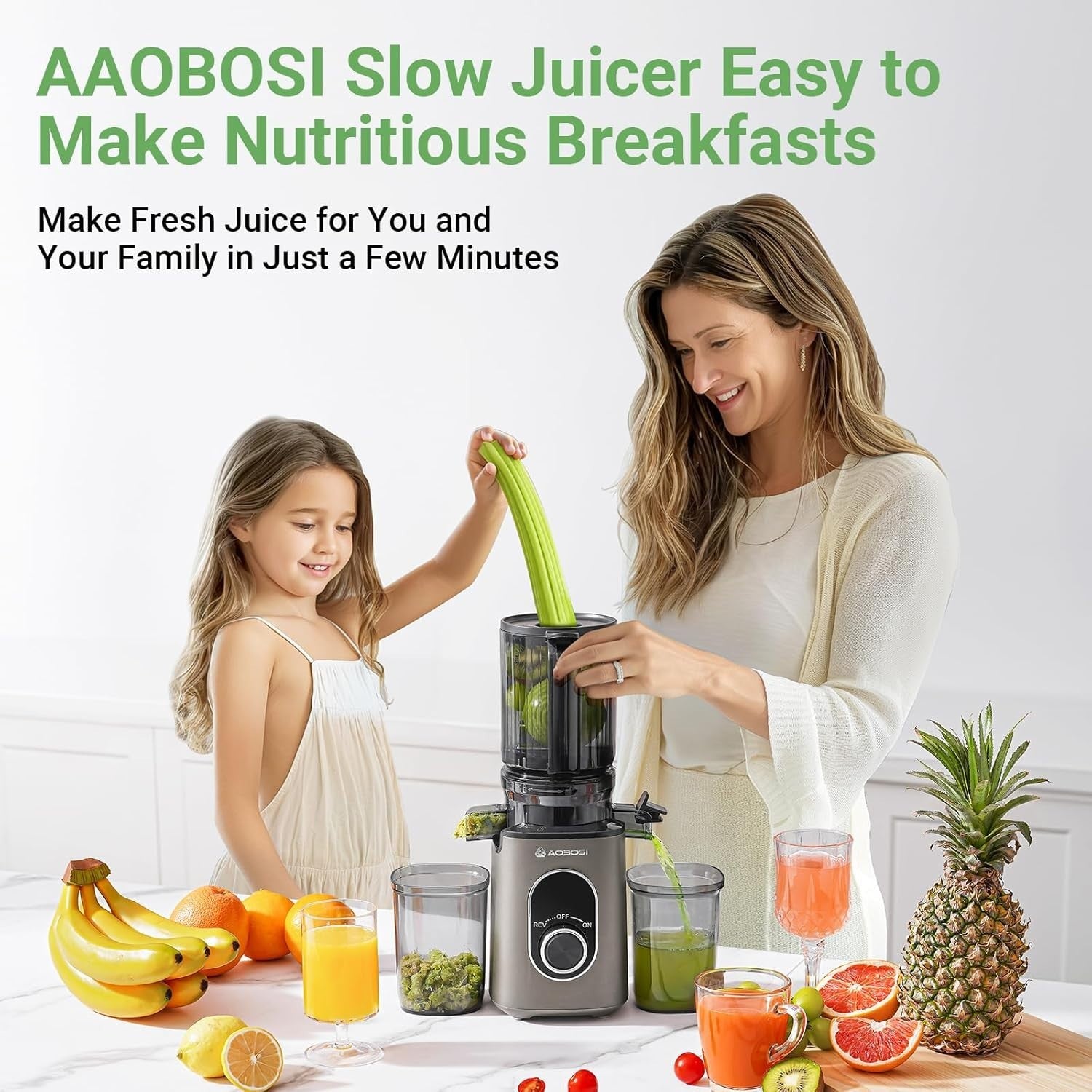 Cold Press Juicer 110mm Wide Chute Whole Fruit Slow High Yield Easy Clean